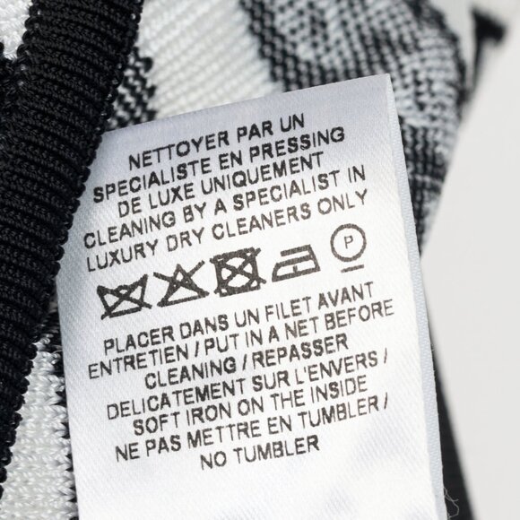 Balmain Black & White Knit All-Over Logo-Stripe Bodysuit - Picture 9 of 9